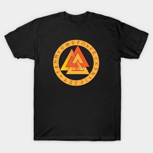 Viking Valknut with Runes T-Shirt